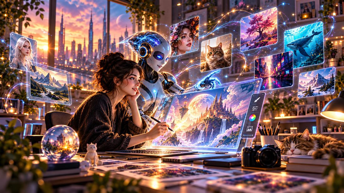 برنامج تصميم الصور بالذكاء الاصطناعي من حلول AI — يشتغل من المتصفح بالعربي
